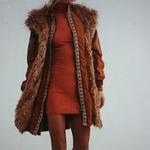 Free People Folklore Hooded Parka Cognac Small